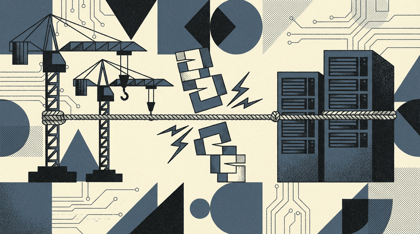 Illustration of data center racks with dollar signs and bond certificates floating above, representing the massive AI infrastructure capex investments.