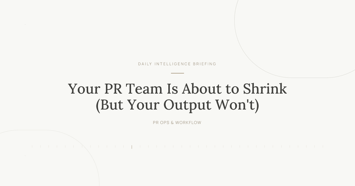 Your PR Team Is About to Shrink (But Your Output Won't)
