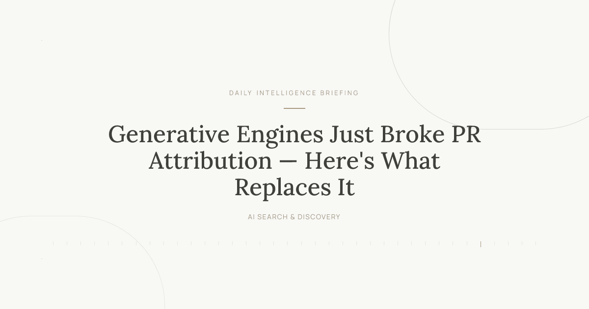 Generative Engines Just Broke PR Attribution