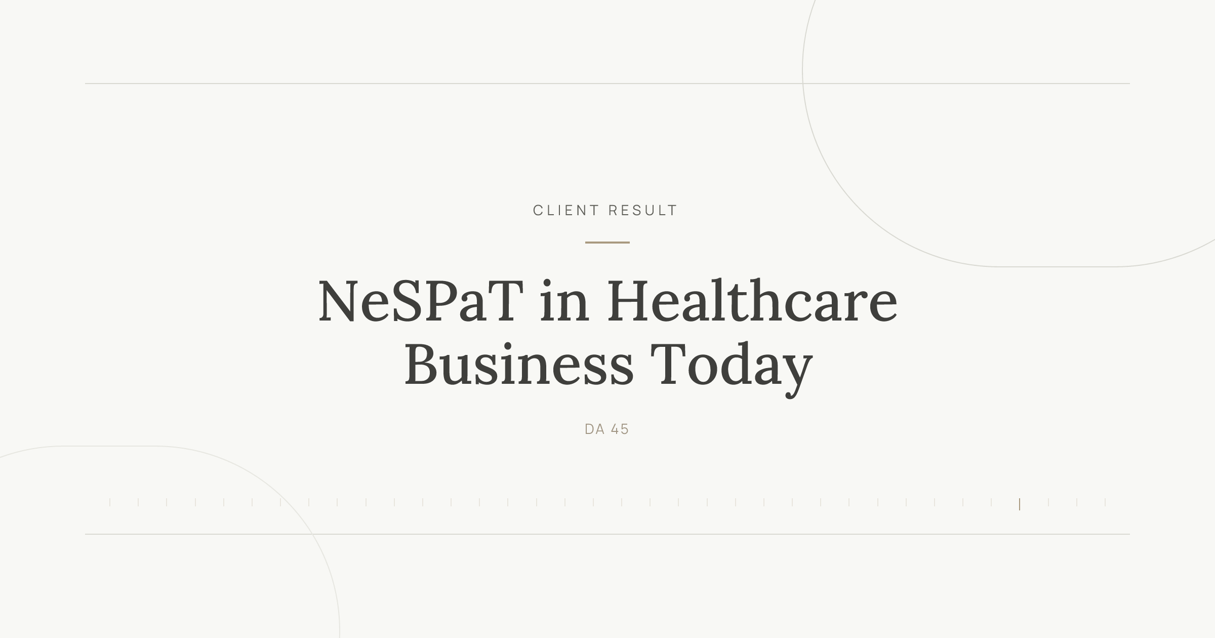 NeSPaT featured in Healthcare Business Today